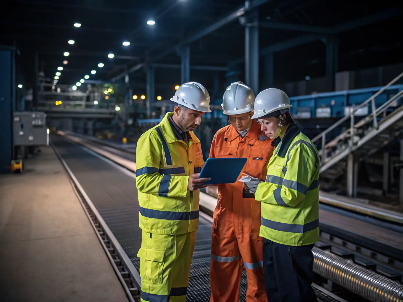 A logistics team carefully removing industrial equipment from a factory floor, illustrating the convenient pickup service offered by Industrial City.