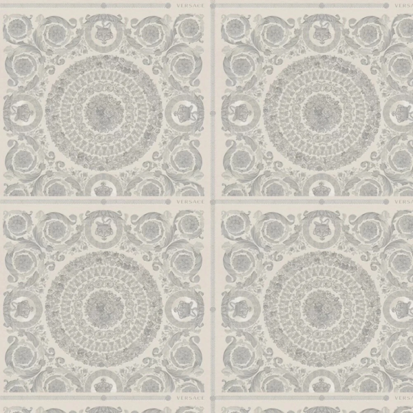 Versace Wallpaper IV Heritage Grey and Silver Wallpaper 37055-5 By A S Creation