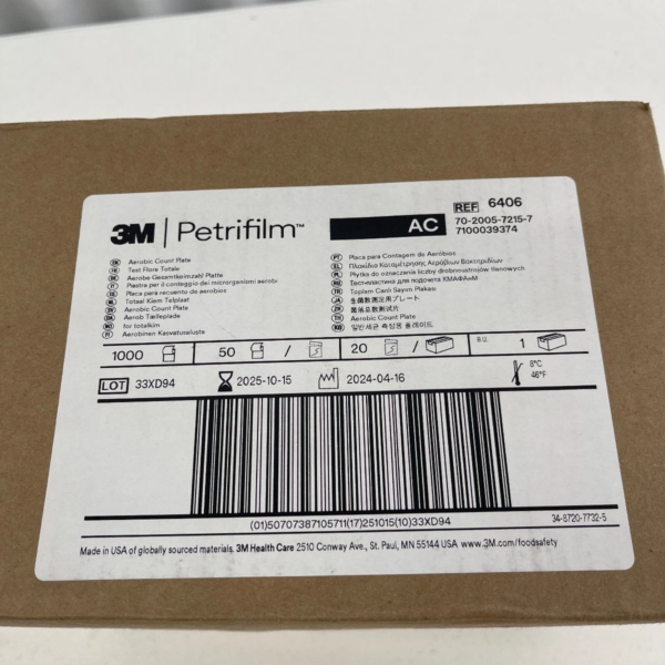 Box of 1000 - 3M Petrifilm AC Aerobic Count Plates 6406, 700002120