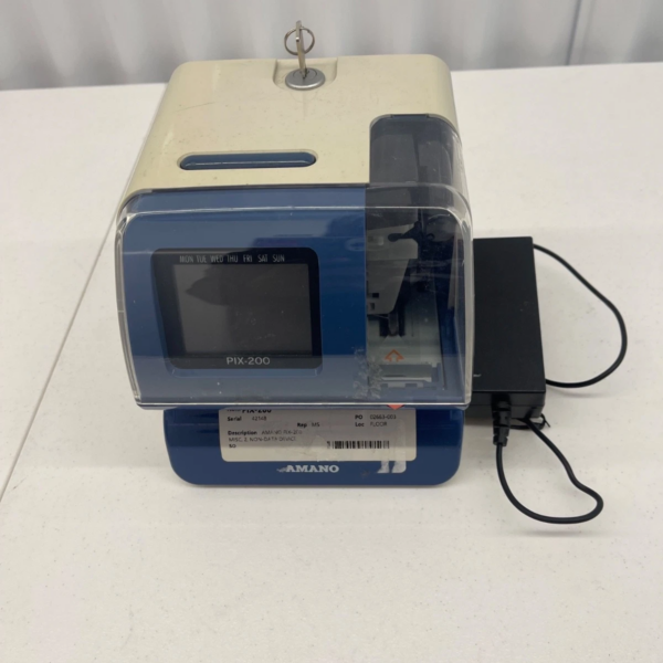 Amano PIX-200 Electronic Time Clock Recorder Date Stamp with Key