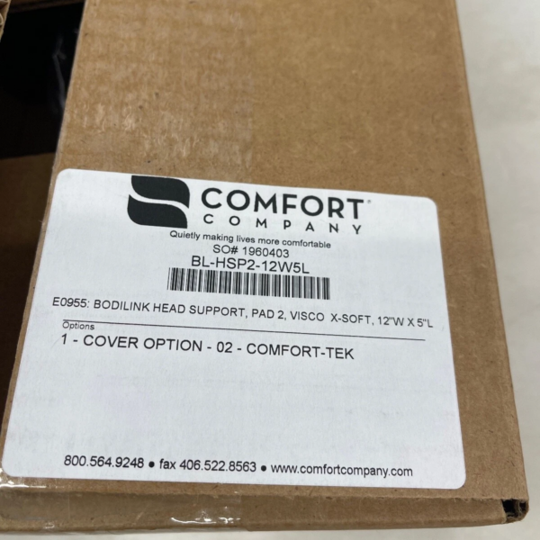 Comfort Company Bodilink Head Support E0955, PAD 2, VISCO X-SOFT, 12"W X5"L